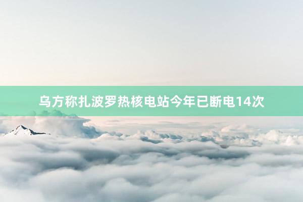乌方称扎波罗热核电站今年已断电14次