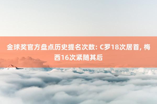 金球奖官方盘点历史提名次数: C罗18次居首, 梅西16次紧随其后