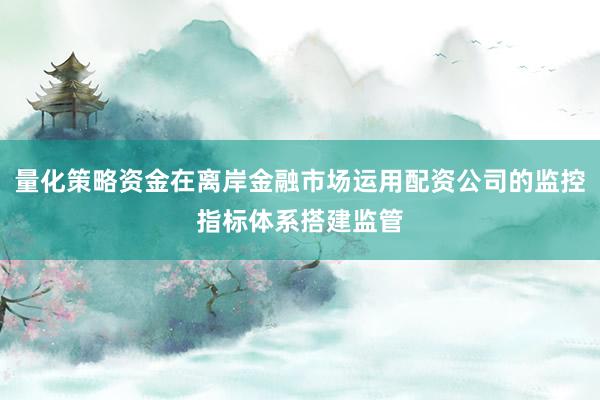量化策略资金在离岸金融市场运用配资公司的监控指标体系搭建监管