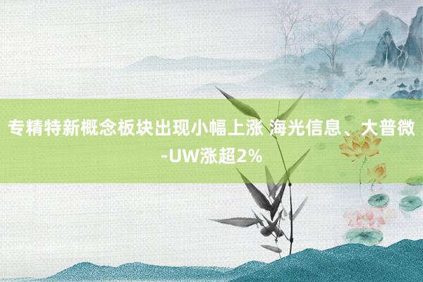 专精特新概念板块出现小幅上涨 海光信息、大普微-UW涨超2%
