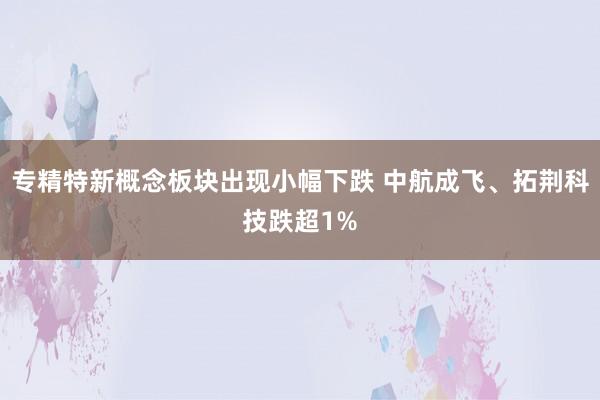 专精特新概念板块出现小幅下跌 中航成飞、拓荆科技跌超1%