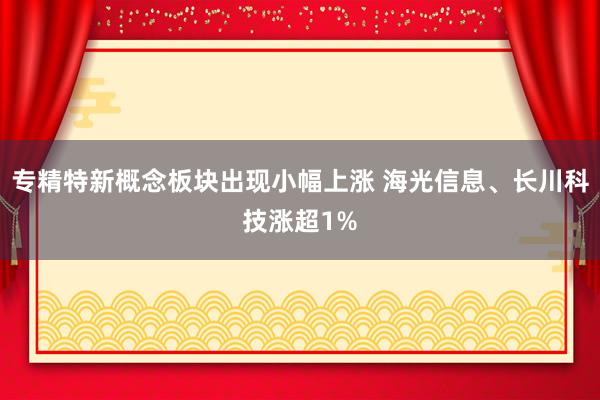 专精特新概念板块出现小幅上涨 海光信息、长川科技涨超1%