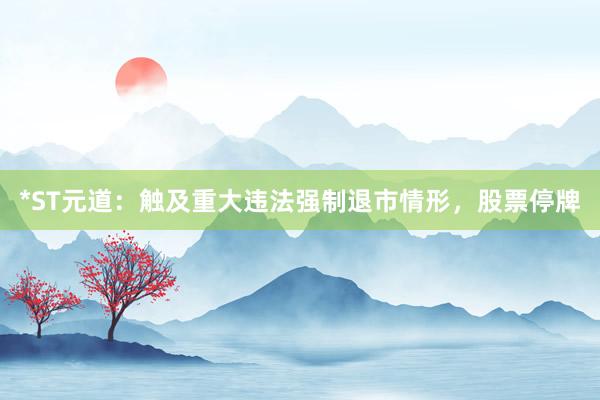 *ST元道：触及重大违法强制退市情形，股票停牌