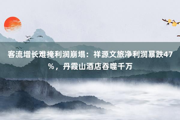 客流增长难掩利润崩塌：祥源文旅净利润暴跌47％，丹霞山酒店吞噬千万