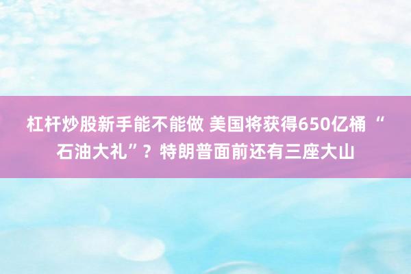 杠杆炒股新手能不能做 美国将获得650亿桶 “石油大礼”？特朗普面前还有三座大山