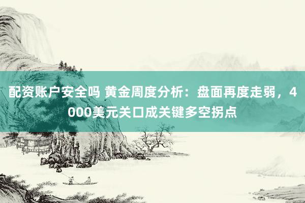 配资账户安全吗 黄金周度分析：盘面再度走弱，4000美元关口成关键多空拐点
