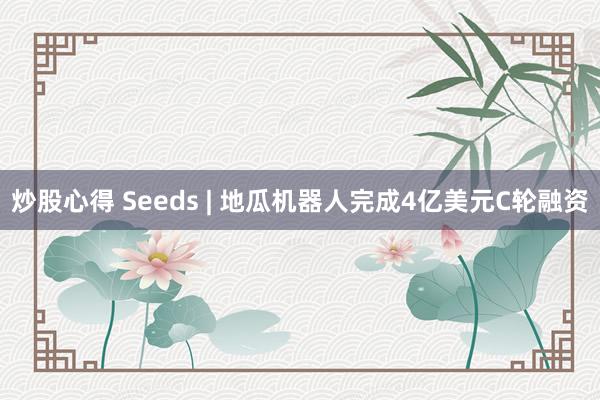 炒股心得 Seeds | 地瓜机器人完成4亿美元C轮融资
