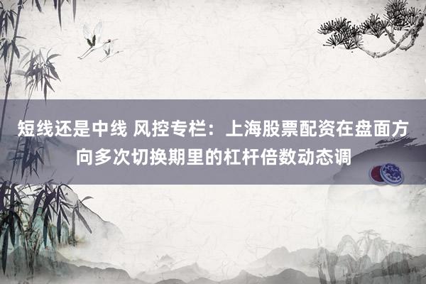 短线还是中线 风控专栏：上海股票配资在盘面方向多次切换期里的杠杆倍数动态调