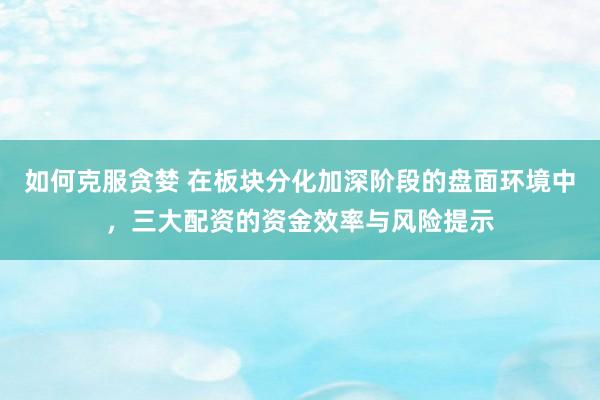 如何克服贪婪 在板块分化加深阶段的盘面环境中，三大配资的资金效率与风险提示