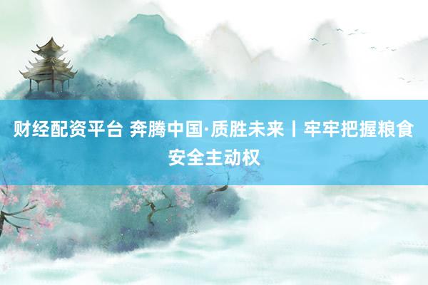 财经配资平台 奔腾中国·质胜未来丨牢牢把握粮食安全主动权